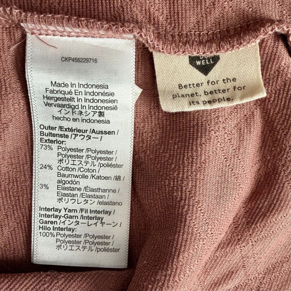 Madewell (Re)sourced Quilted Crop Cardigan Sweatshirt Faded Mauve Size L - Picture 9 of 10
